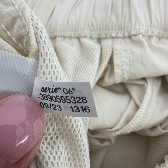Aerie Offline Cargo Pants Cream Drawstring Waist Joggers Womens Size S Lounge - Picture 7 of 13